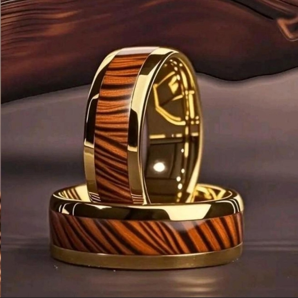 Gold and Brown Men's Ring Size 11-13